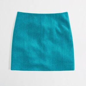Jcrew Turquoise Blue Herringbone Mini Skirt